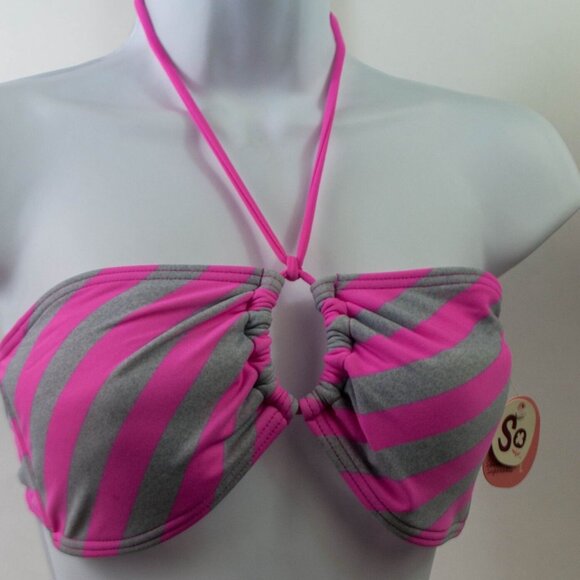S.O. Swim Separates Pink Gray Reversible Bikini Top or Bottom Pick Size - Picture 4 of 6